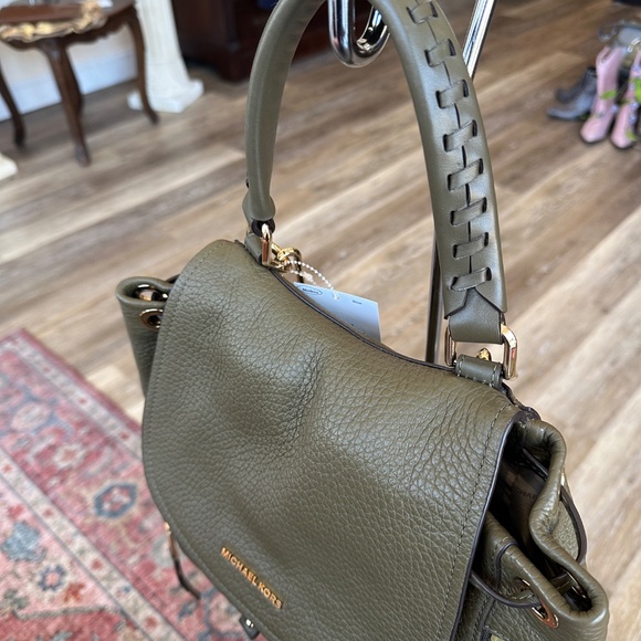 Michael Kors Dark Olive Green Leather Backpack - Picture 3 of 8